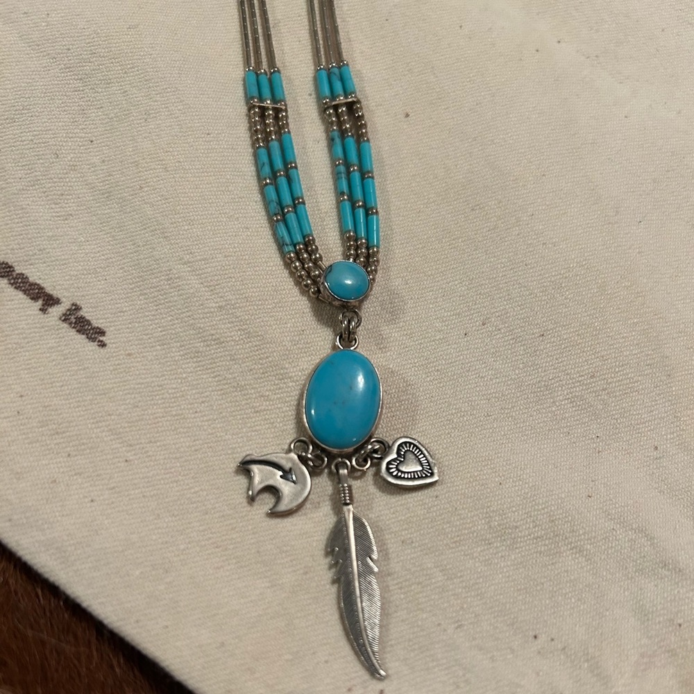 Sterling Silver & Turquoise Liquid Necklace